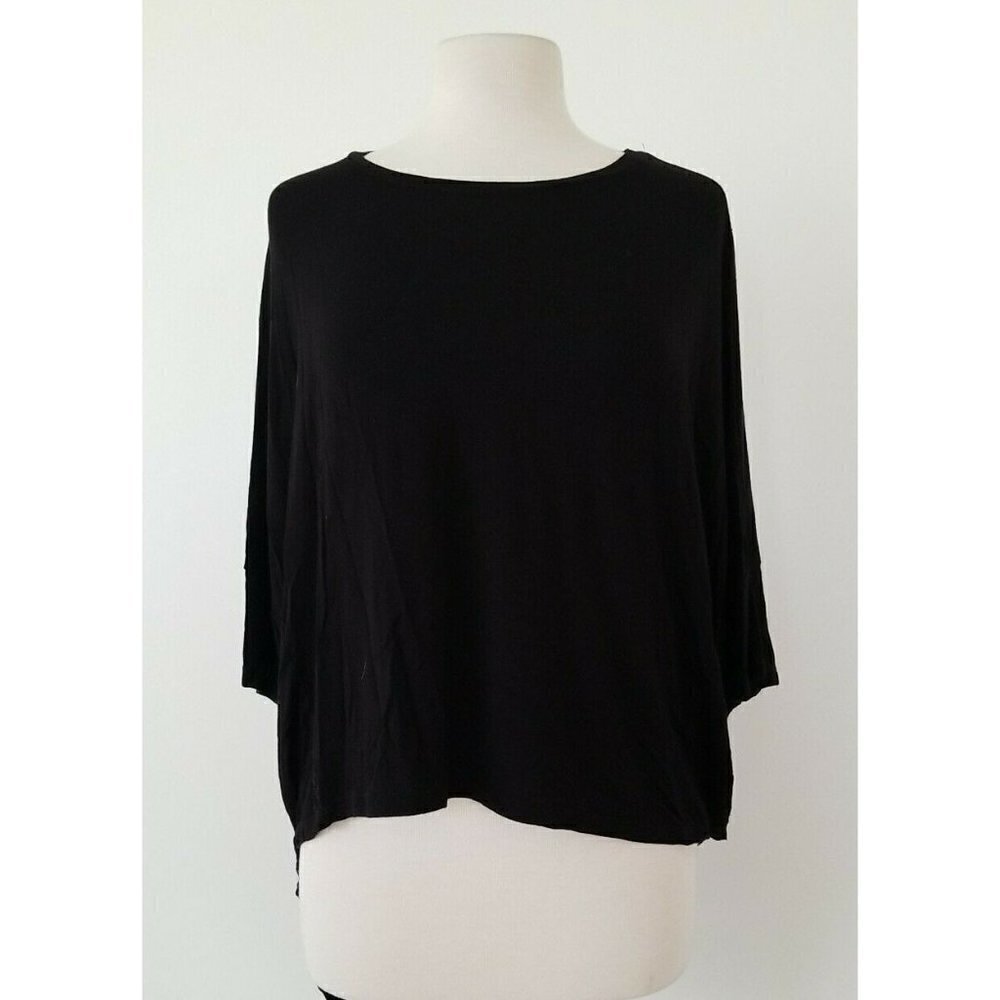 Cotton On Flowy Black Blouse Side Large